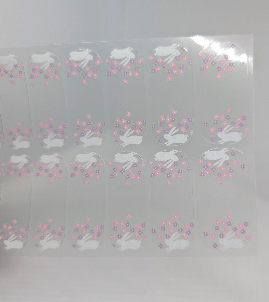 Jamberry Nail Wrap "Cottontail Whims" Easter Bunny Spring Full Sheet