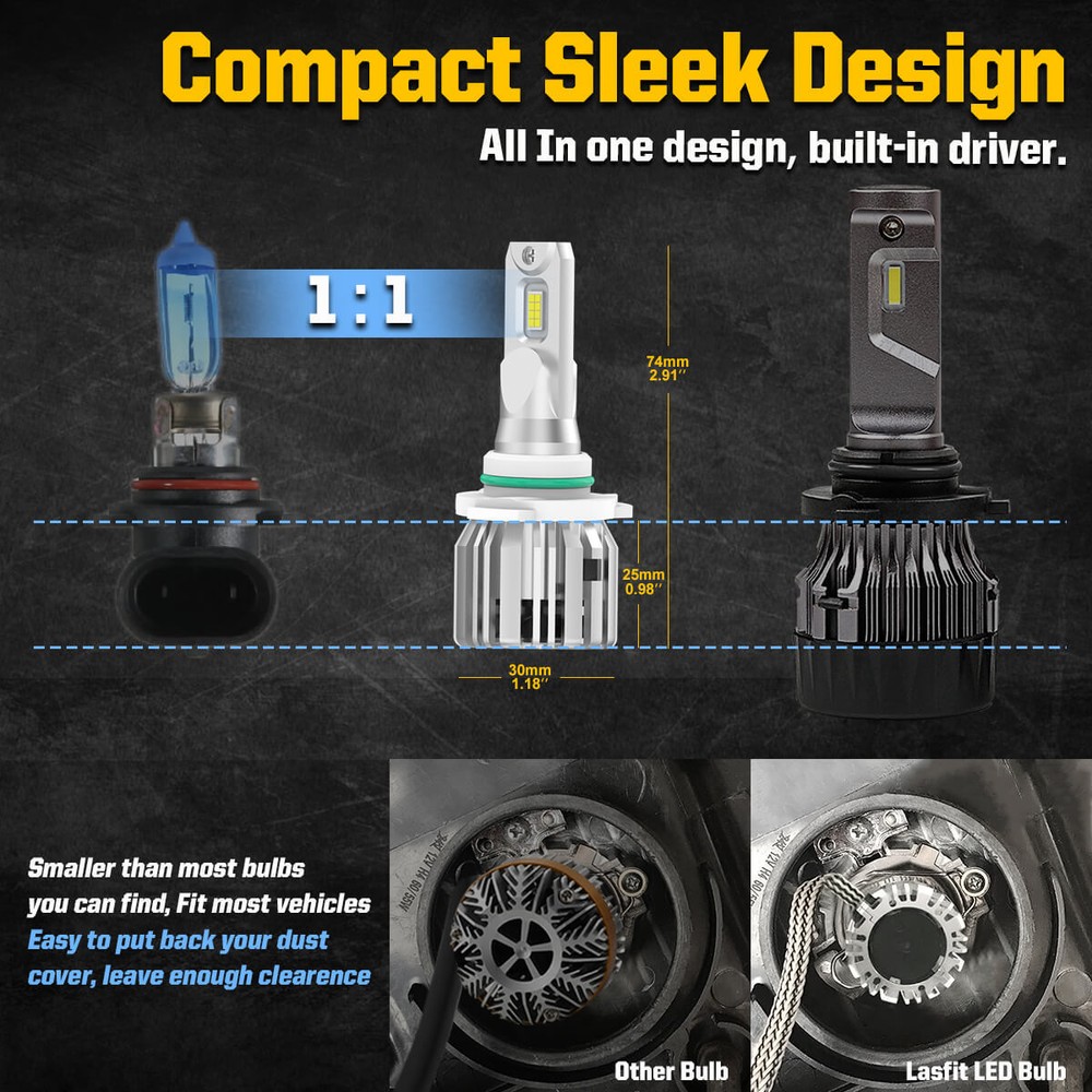Lasfit 9145 9140 H10 LED Fog Lights Bulbs for Ford F150 2004-2022 Super Bright