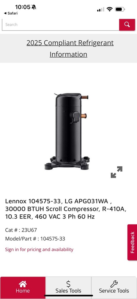 new ac compressor Lennox