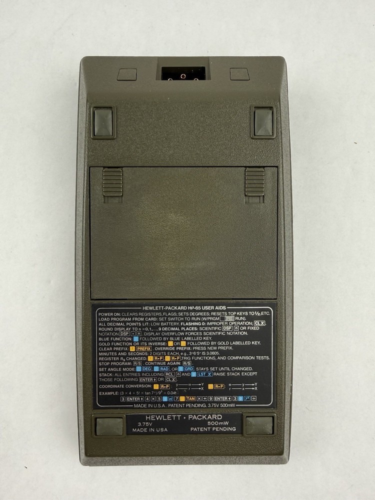 Hewlett Packard HP-65 Calculator W/ Case, Cards/ Programs, Manuals, Charger ++