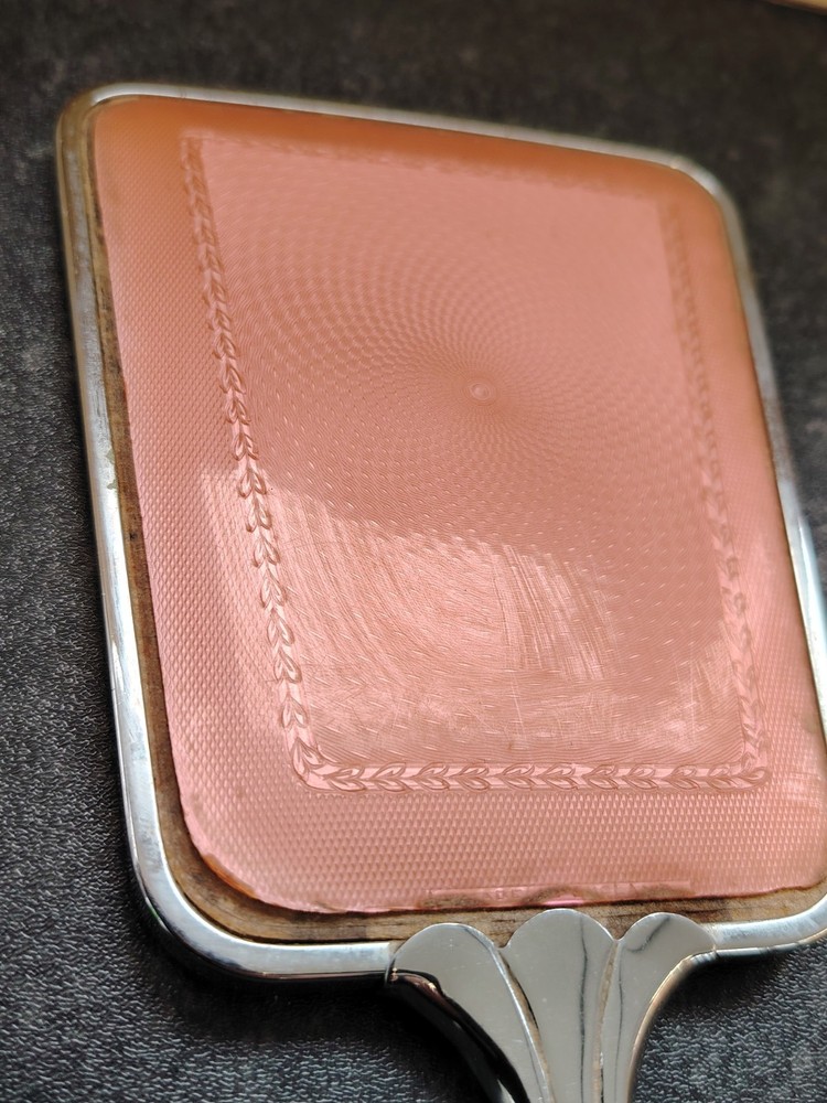 Vintage Silverone Hand Held Vanity Mirror