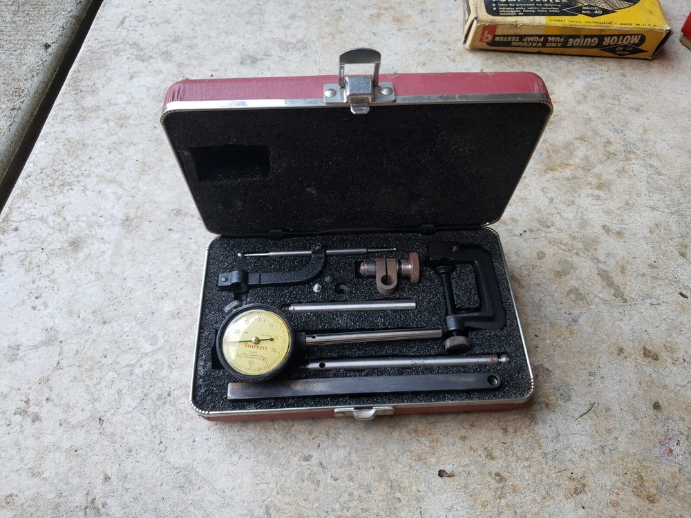 Starrett Universal Dial Indicator Set, No. 645, Back Plunger with Case & Box