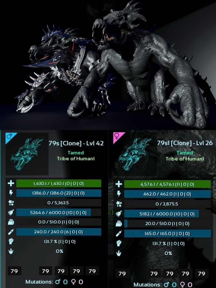Ossidon Solid Color Pair Clone ARK🦕 Survival Ascended ASA PVE PC/XBOX/PS