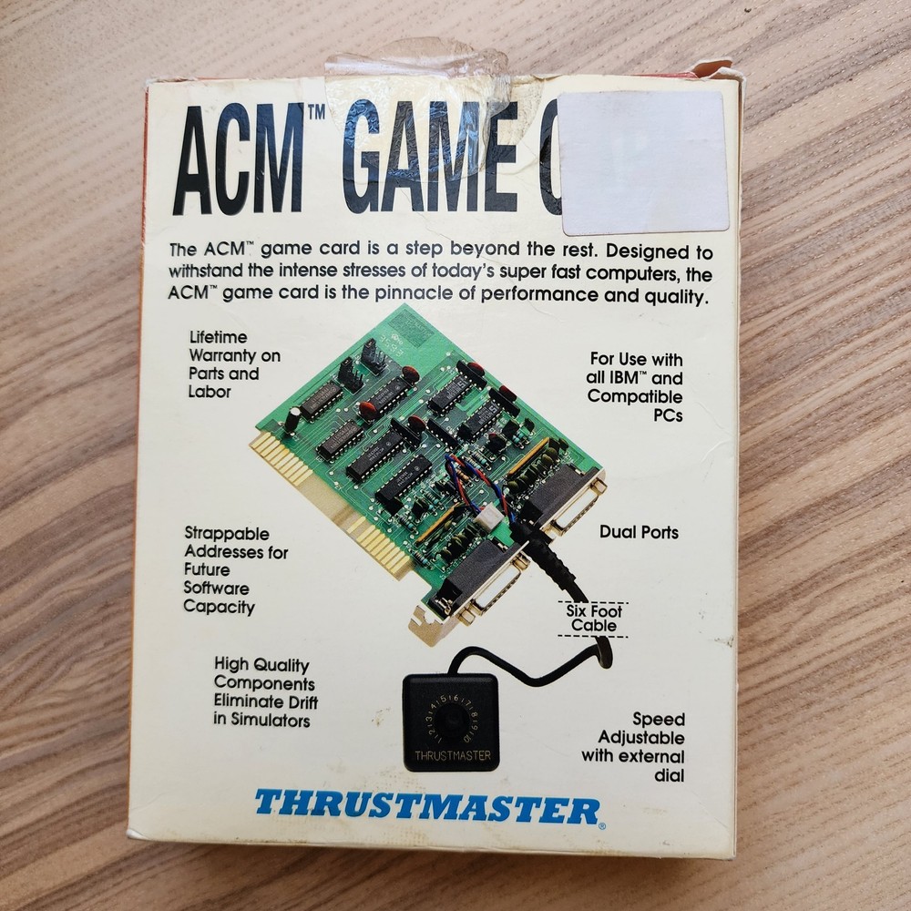 VTG Thrustmaster ACM Game Card IBM Windows 95 Thrustware Plug & Play - READ
