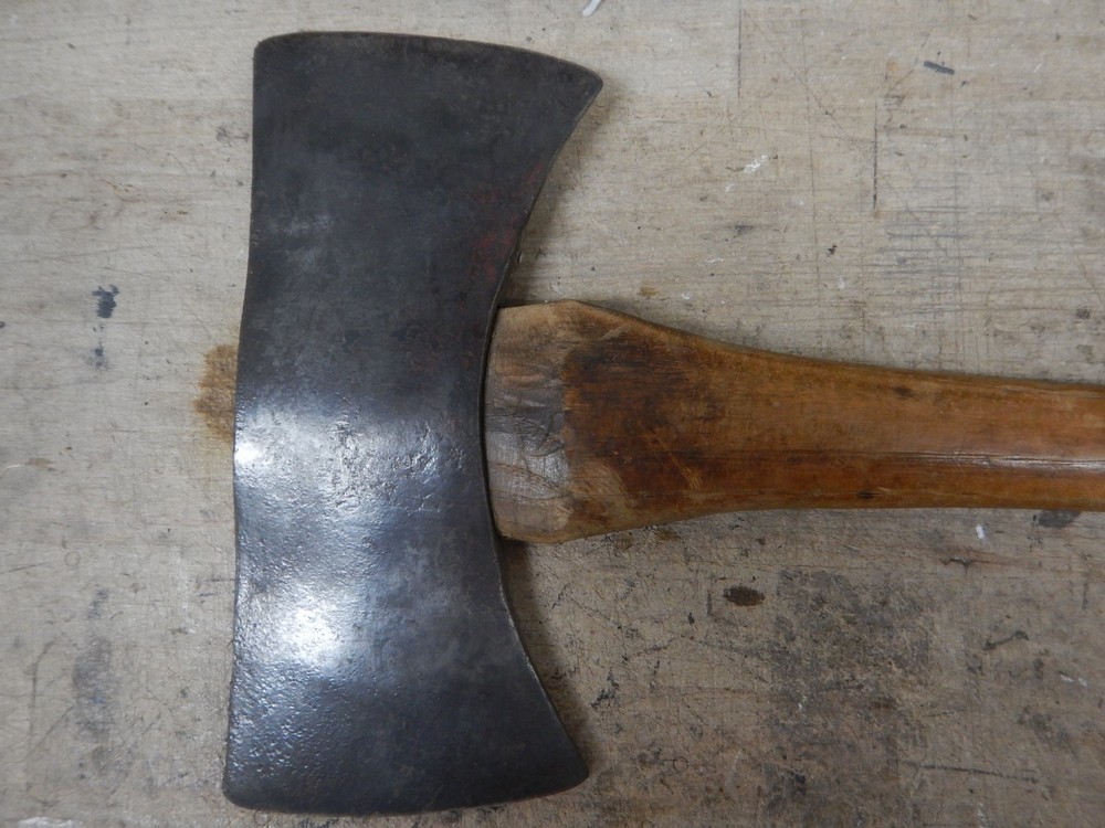 Vintage True Temper Woodslasher Double Bit Axe with Straight Handle