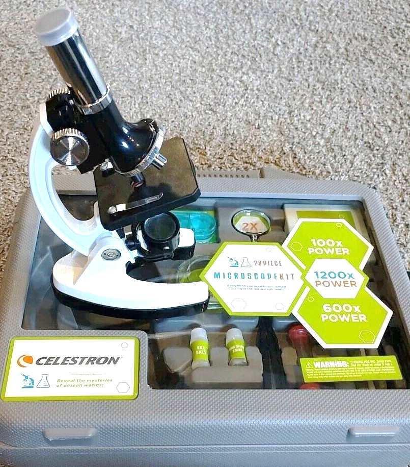 Microscope Childrens 28 Piece Beginner Microscope Kit Celestron #44123 NEW