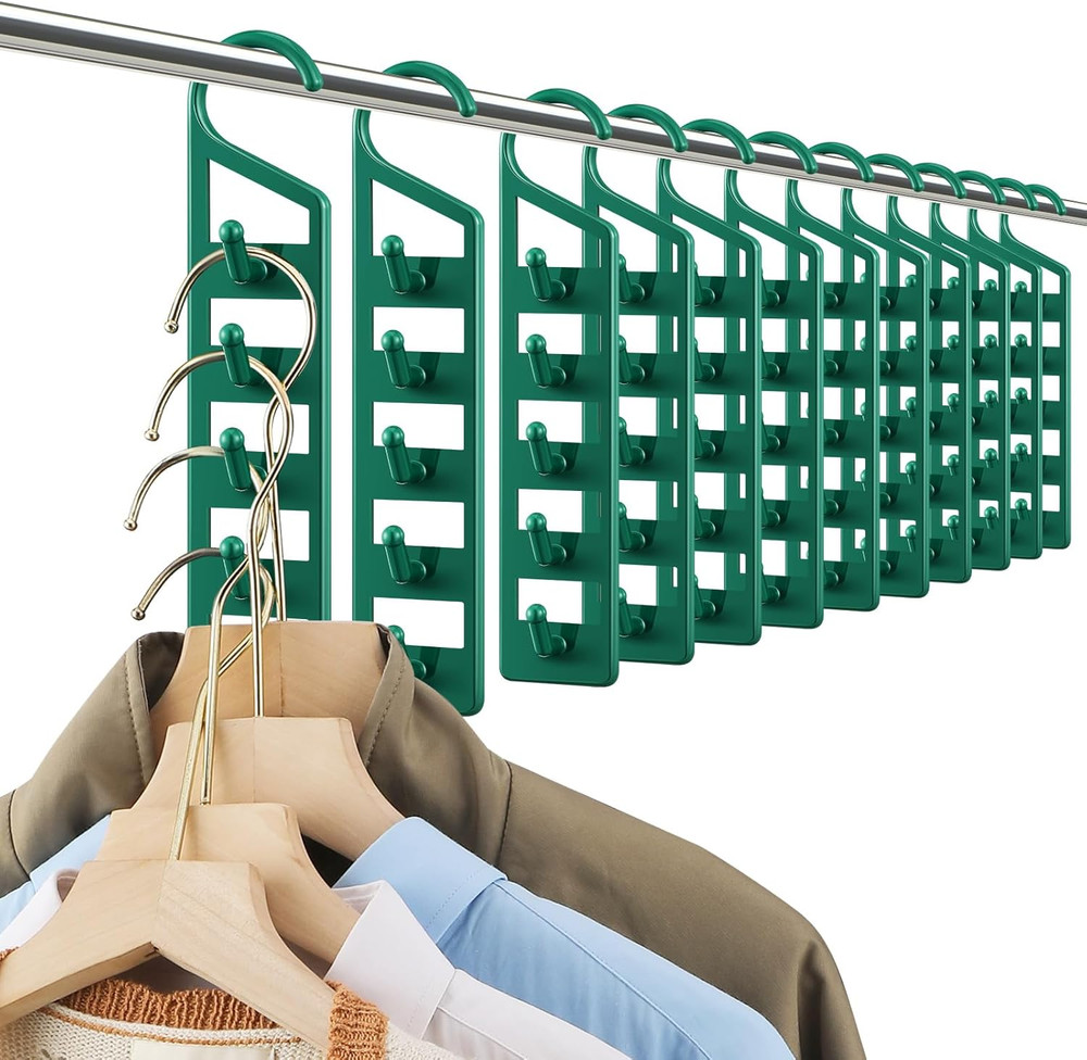 12 Pack Space Saving Hangers for Clothes Heavy Duty Plastic Organizer Multi Clos