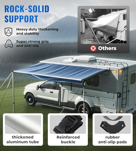 RV Awning Tie Down kit 108" Extended Length Adjustable Awning Support Poles