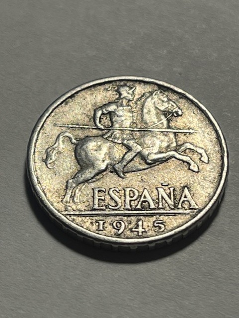 1945 Spain 10 Centimos/VF+ #496