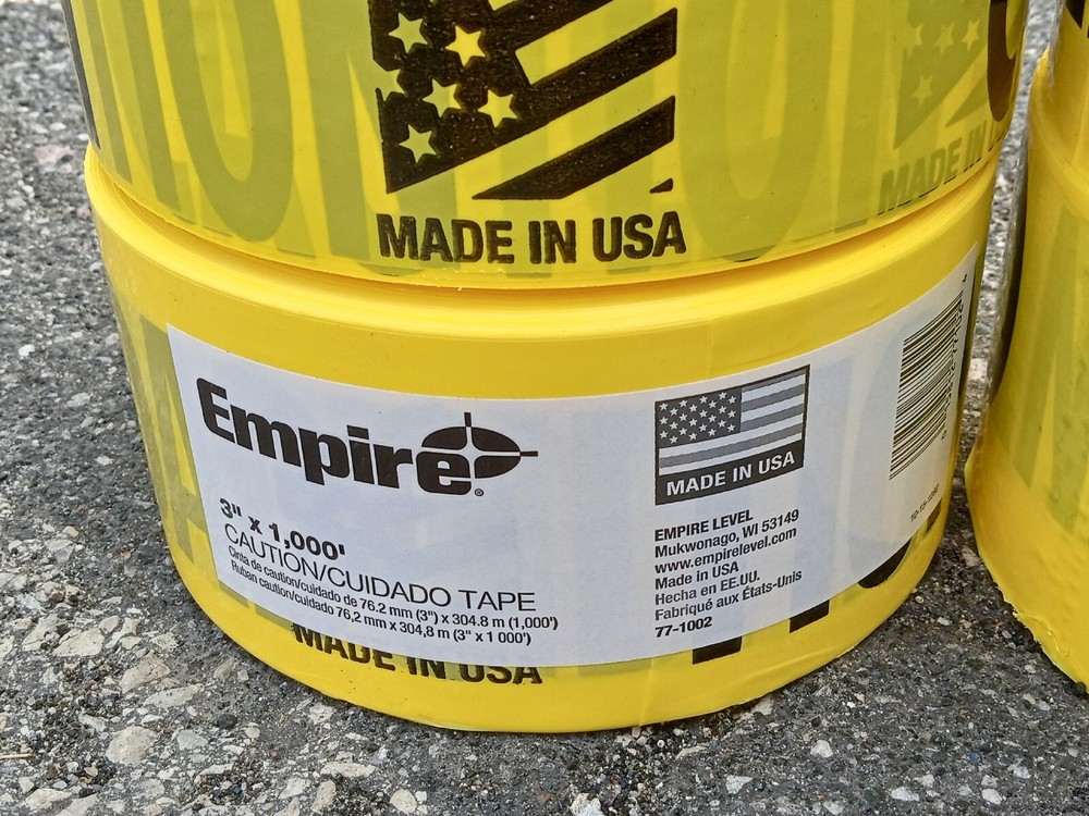 Empire CAUTION/CUIDADO tape 7 ROLLS 3"x 1000ft