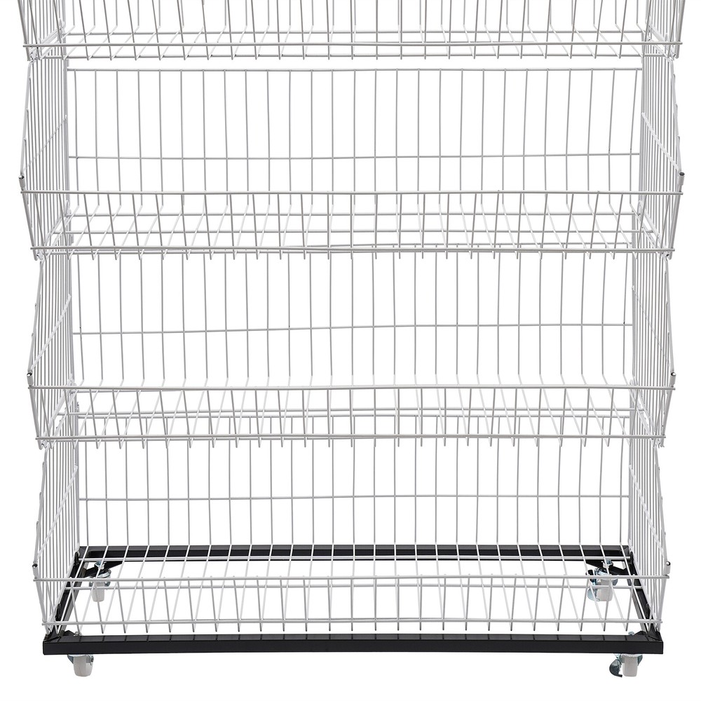 Retail Display Rack Shelf 5Tier White Wire Grid Merchandise Display Shelf US