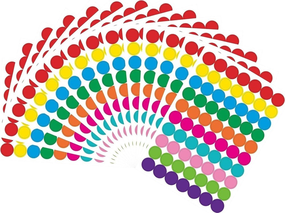 1050 PCS Color Coding Circle Dot Stickers - 10 Bright Colors for Easy Labeling