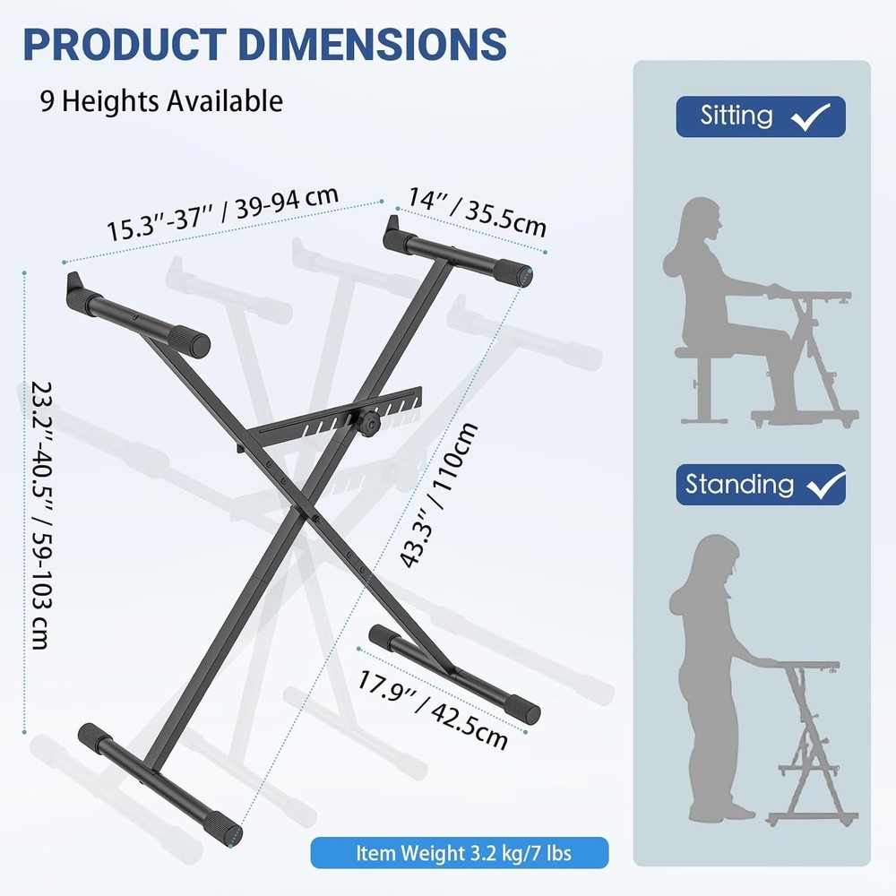 Versatile Digital Piano Stand - 100 lb Capacity-