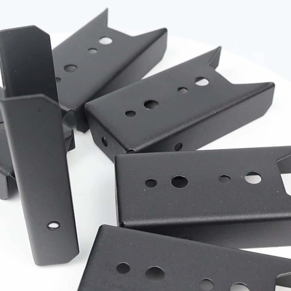 2x4 Fence Post Bracket,4 Pack Black Deck Railing Brackets Connectors, for 2" X 4