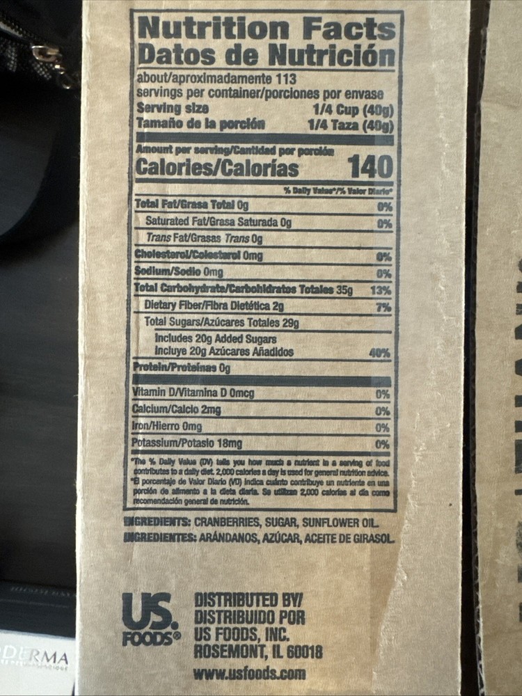 Dried Cranberries 10 Lb