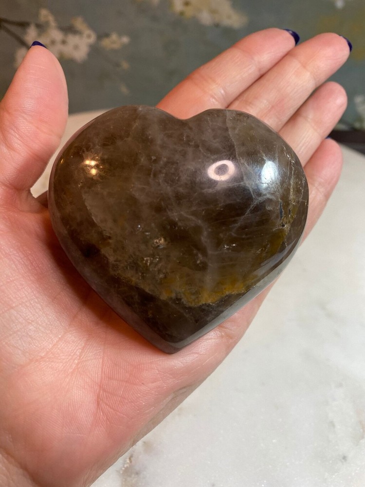 Smokey quartz heart