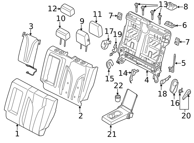 Genuine Ford Head Rest Assembly EJ7Z-78611A08-CB