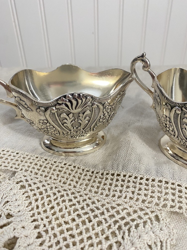 Silver Plated Cream And Sugar- Vintage