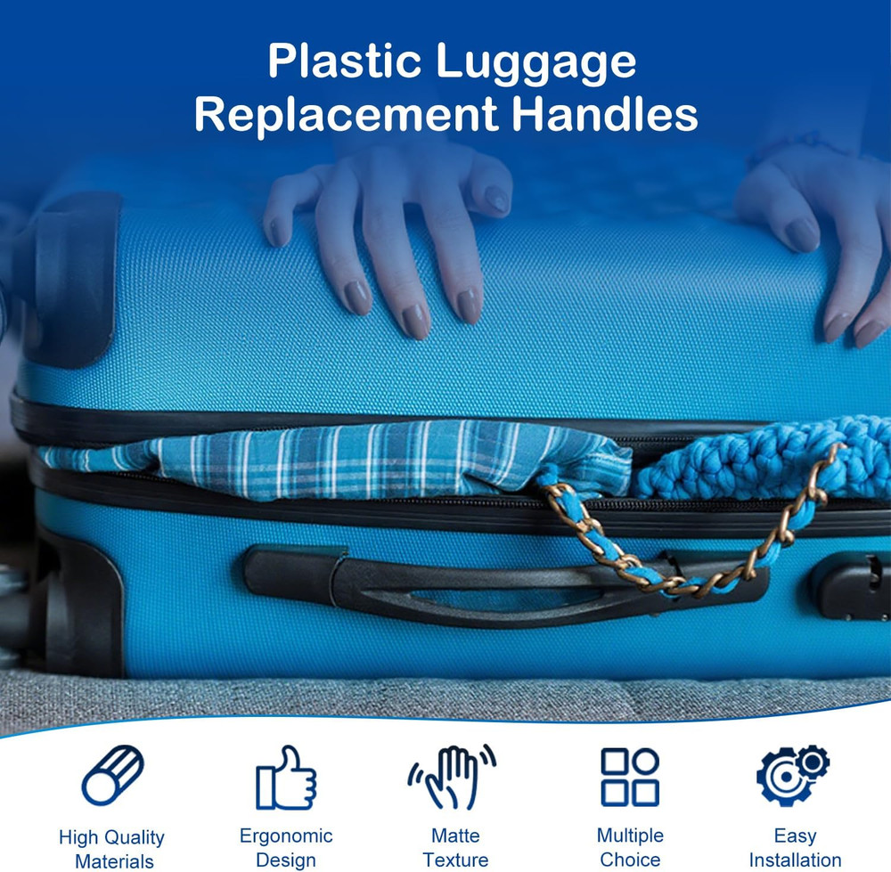 2Pcs Luggage Handle 9.06" X 0.98" (L X W) Plastic Pull Handle Grip Replacement 2