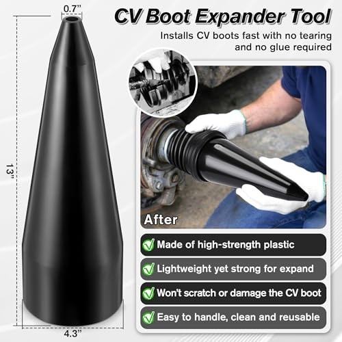 4 PCS Rubber CV Axle Boot Repair Kit with CV Boot Tool Cone Mounting, 8pcs