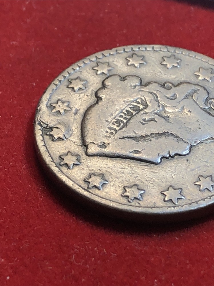 1831 coronet head large cent Error Major Planchet Lamination Choice For Grade