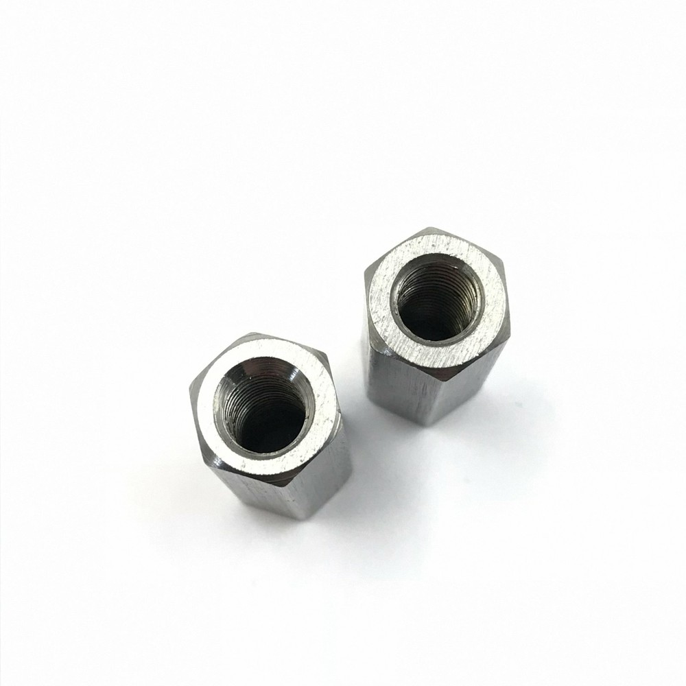 2Pcs M10 x 1.5 pitch Long Rod Coupling Hex Nut Right hand Thread [M3]