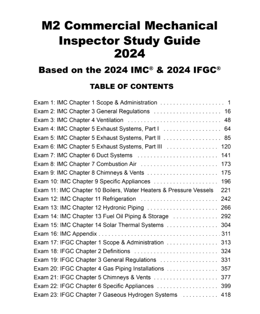 M2 Commercial Mechanical Inspector QuickPass Study Guide Based On 2024 IMC & 202