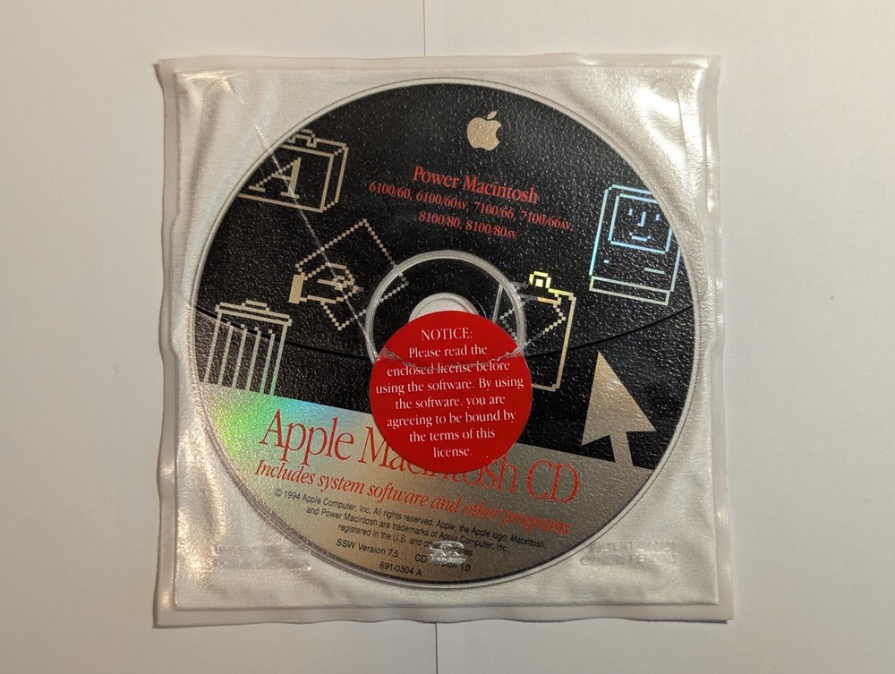 Power Macintosh 6100/60av 7100/66av 8100/80av System Software CD 