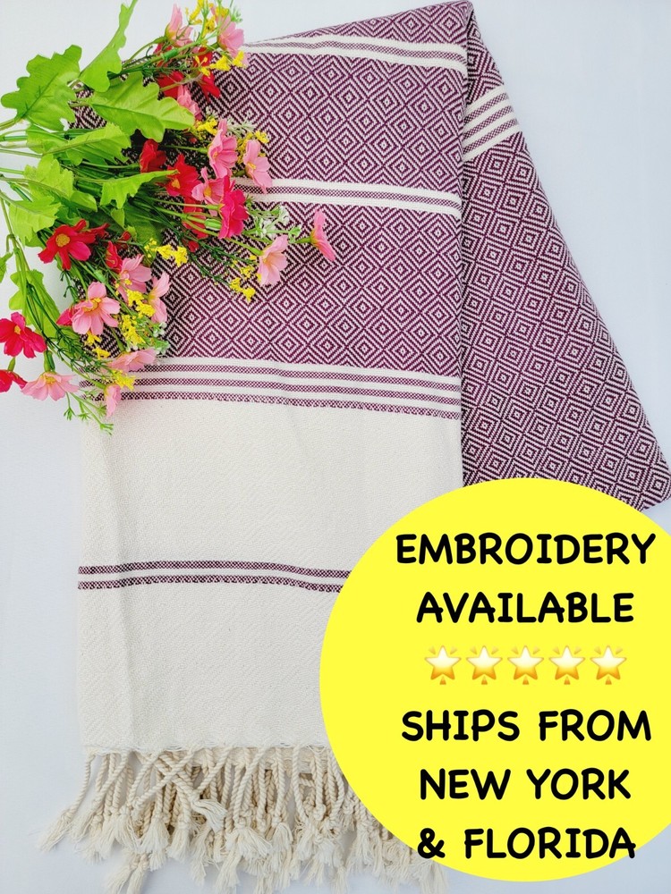 100% Cotton Geometric Diamond Weave All Season Solid Blanket Soft Sofa Throw