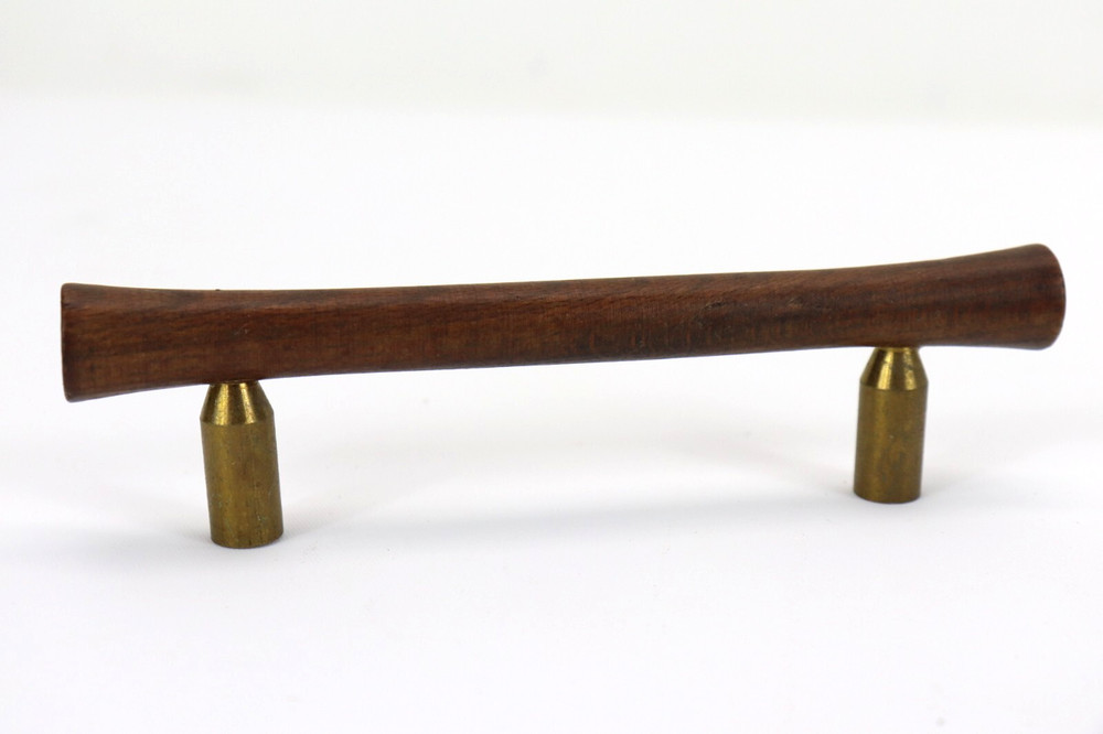 Walnut & Brass Drawer Pulls 3" Centers