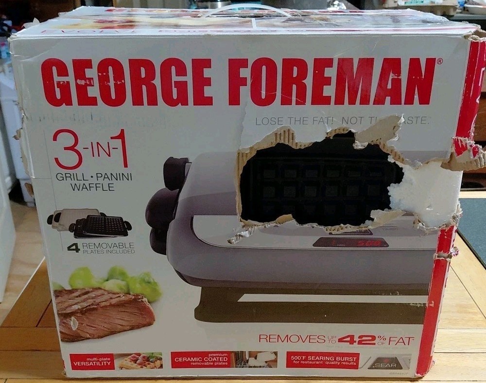 George Foreman Evolve Grill System Silver GRP4842P – Sear Timer, Clean, Tested