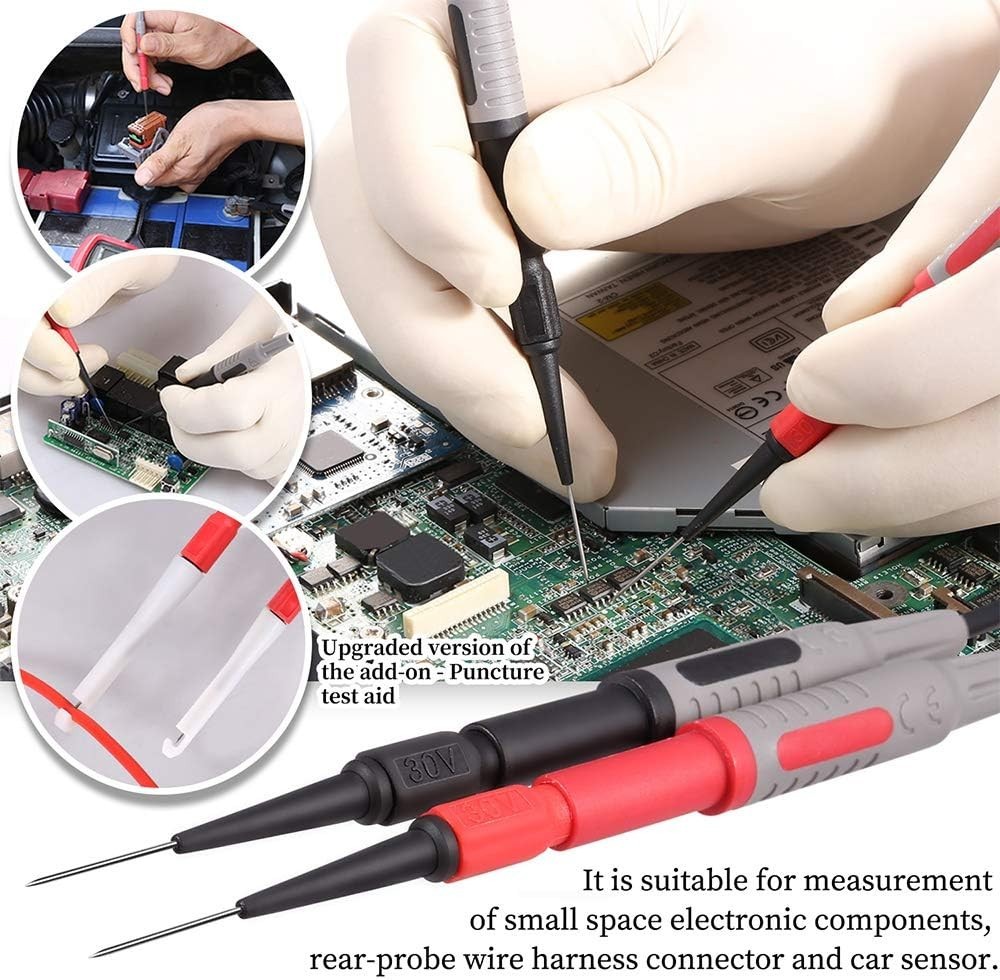 Professional Multimeter Leads Set with Replaceable Probes and Accessories