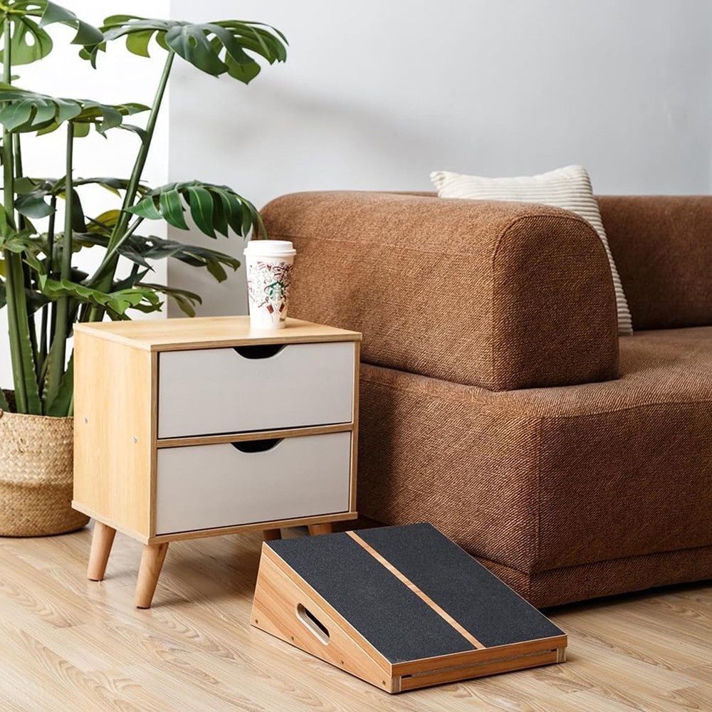 StrongTek Professional Wooden Slant Board, Adjustable Middle, Full-coverage