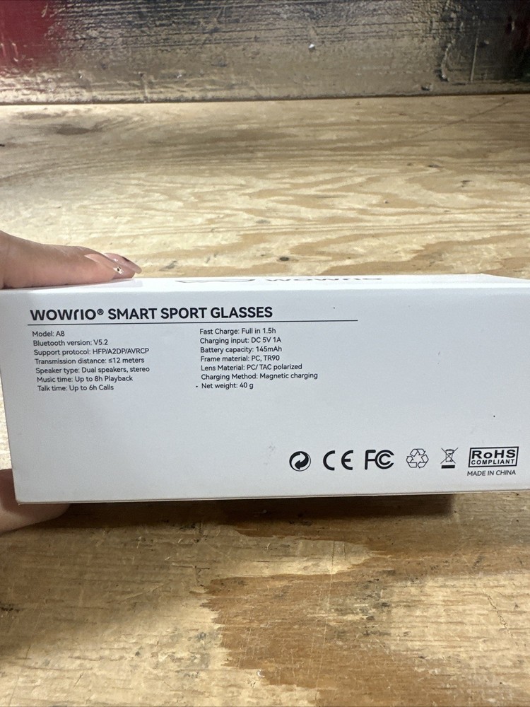 Wowrio Smart Sport Glasses Black- Opened