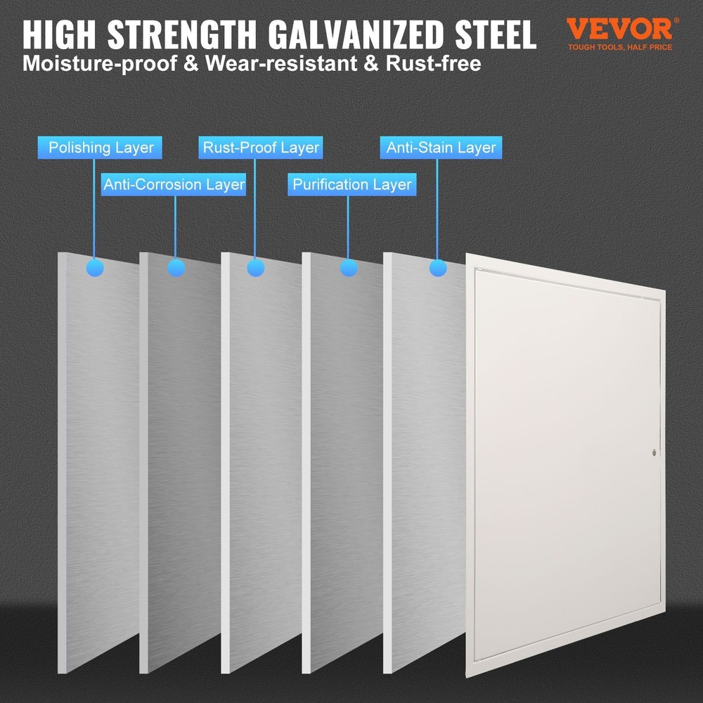 16 x 16'' Galvanized Steel Access Panel for Drywall & Ceiling Rust-Resistant