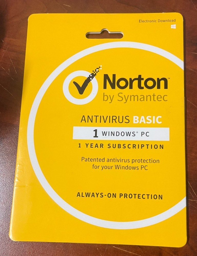 Norton by Symantec Antivirus Basic 1 Year Subscription. 1 Windows PC