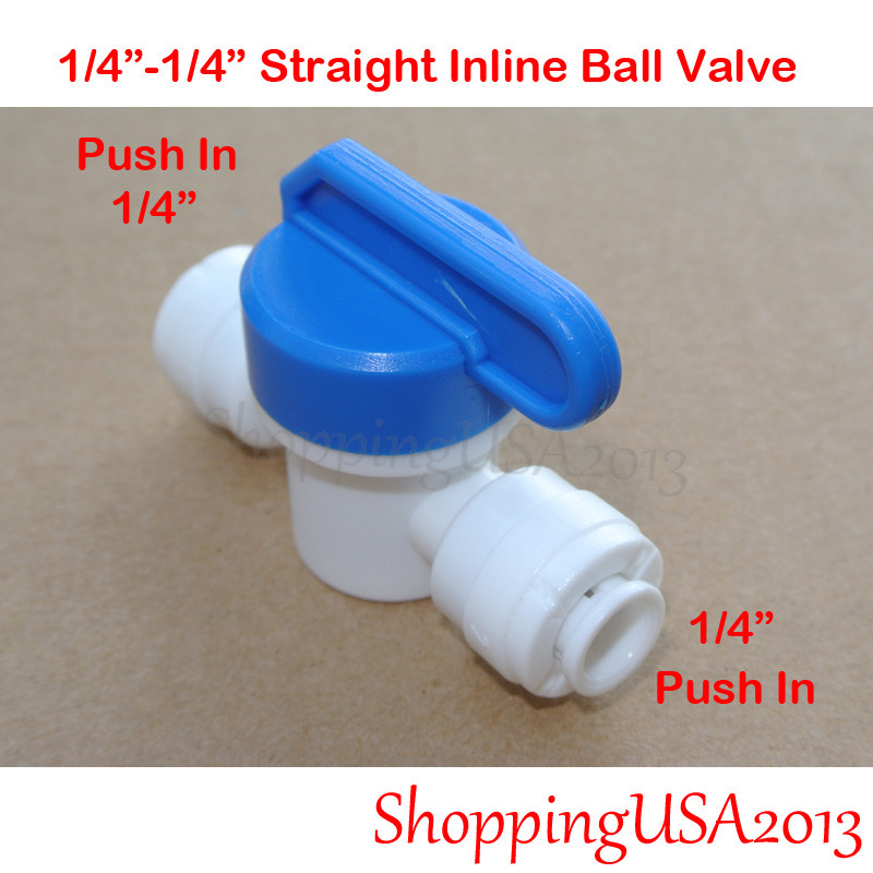 10X Inline Straight Ball Valve 1/4"-1/4" Push In Quick Connect Switch RO