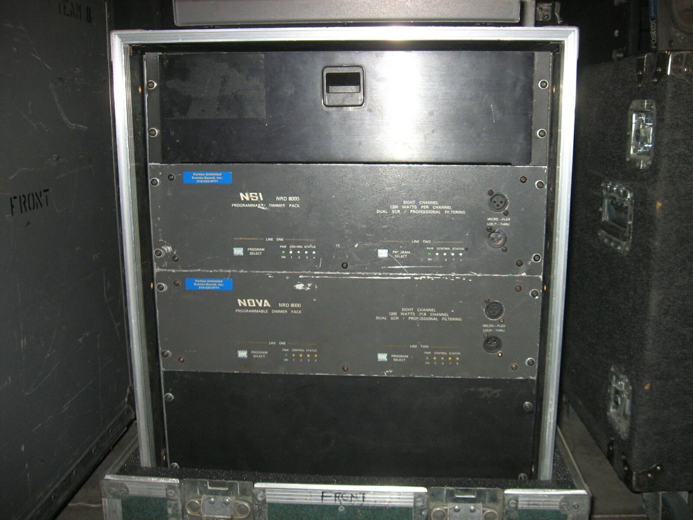 NRD 8000 Dimmers 16 channels. 13U pull over rack controller drawer finish panel.