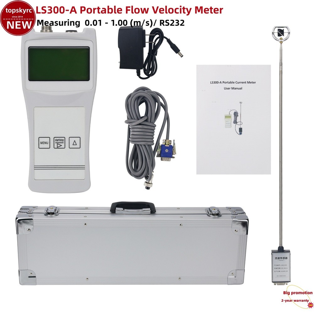 LS300-A Flow Velocity Meter Handheld Propeller Type Flow Speed Tester RS232