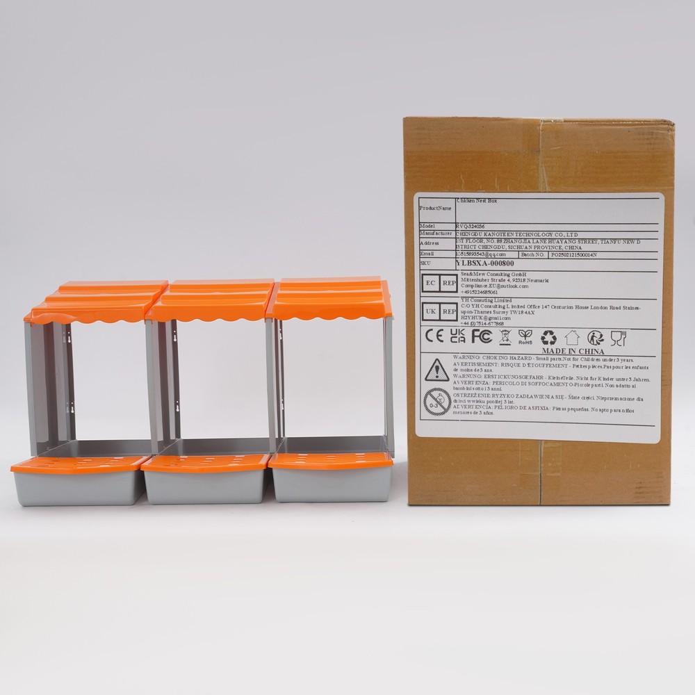 3-Compartment Modern Chicken Nesting Box Chicken Laying Box with Egg Collection