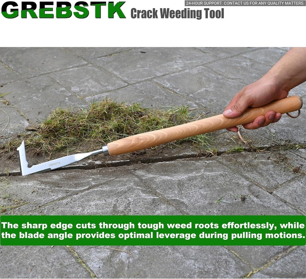 Efficient 22" Patio Stone Weeder Stainless Steel