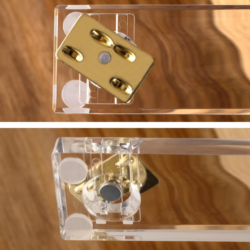 Compact Clear Acrylic Gold Stapler - 20 Sheet Capacity, Half Strip Design