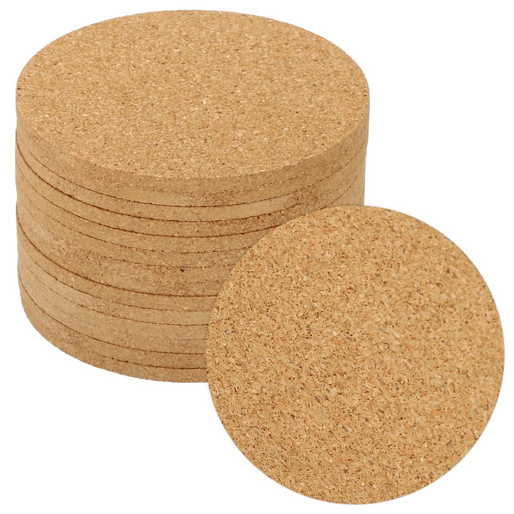 90x4mm Cork Coasters, 14pcs Round Cork Mats Cork Backing Sheets