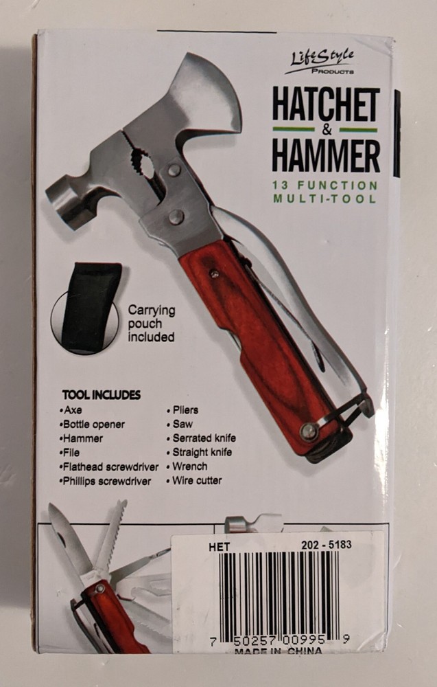 Folding Hatchet & Hammer 13 Function Multi Outdoor Camping Knife Tactical Tool