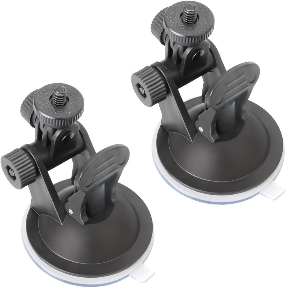 2 Pack Dash Cam Suction Cup Mount with 1/4 Screw Thread Windshield Camera Holder