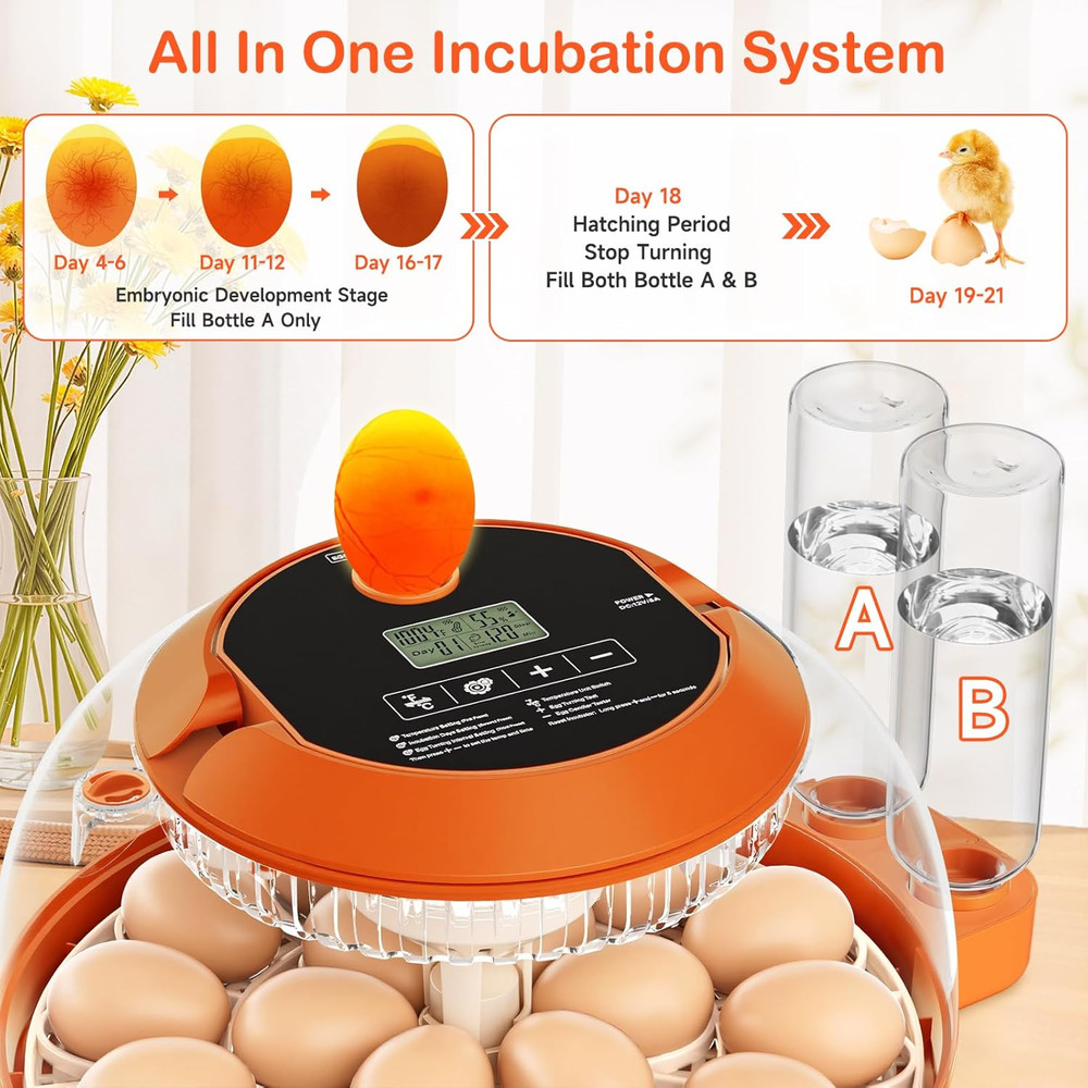 18 Egg Incubators for Hatching Eggs, Egg Incubator with Automatic Egg Turning an