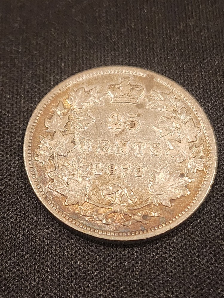1872H Canada 25 Cents Silver Coin