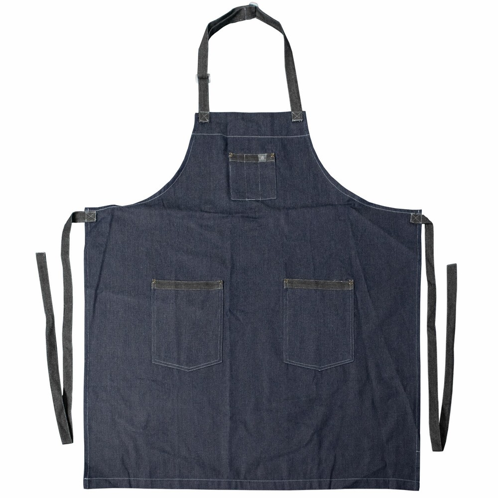 Chef Code 2-PACK 34" Denim Bib Apron with 3 Pockets CC531DNM