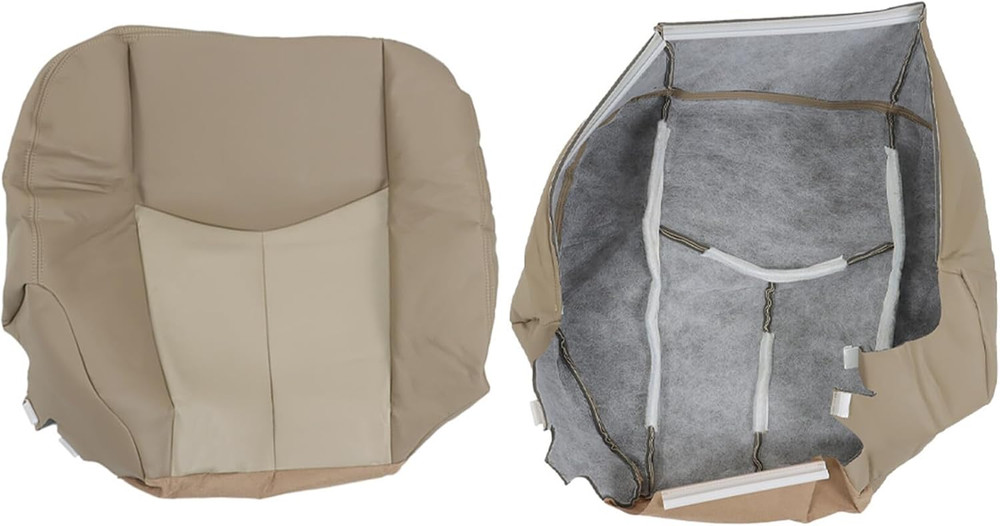 Front Driver and Passenger Side Medium Tan and Tan Artificial Leather Seat Cover