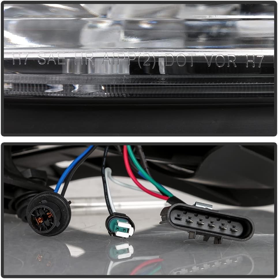 Headlight Assembly for GMC Acadia 2007-2012 Black Amber Replacement